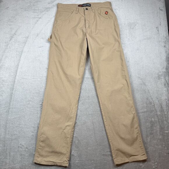 Wrangler Advanced Comfort Jeans Men’s 33x34 Tan Cotton Fire Resistance Carpenter - Picture 1 of 12